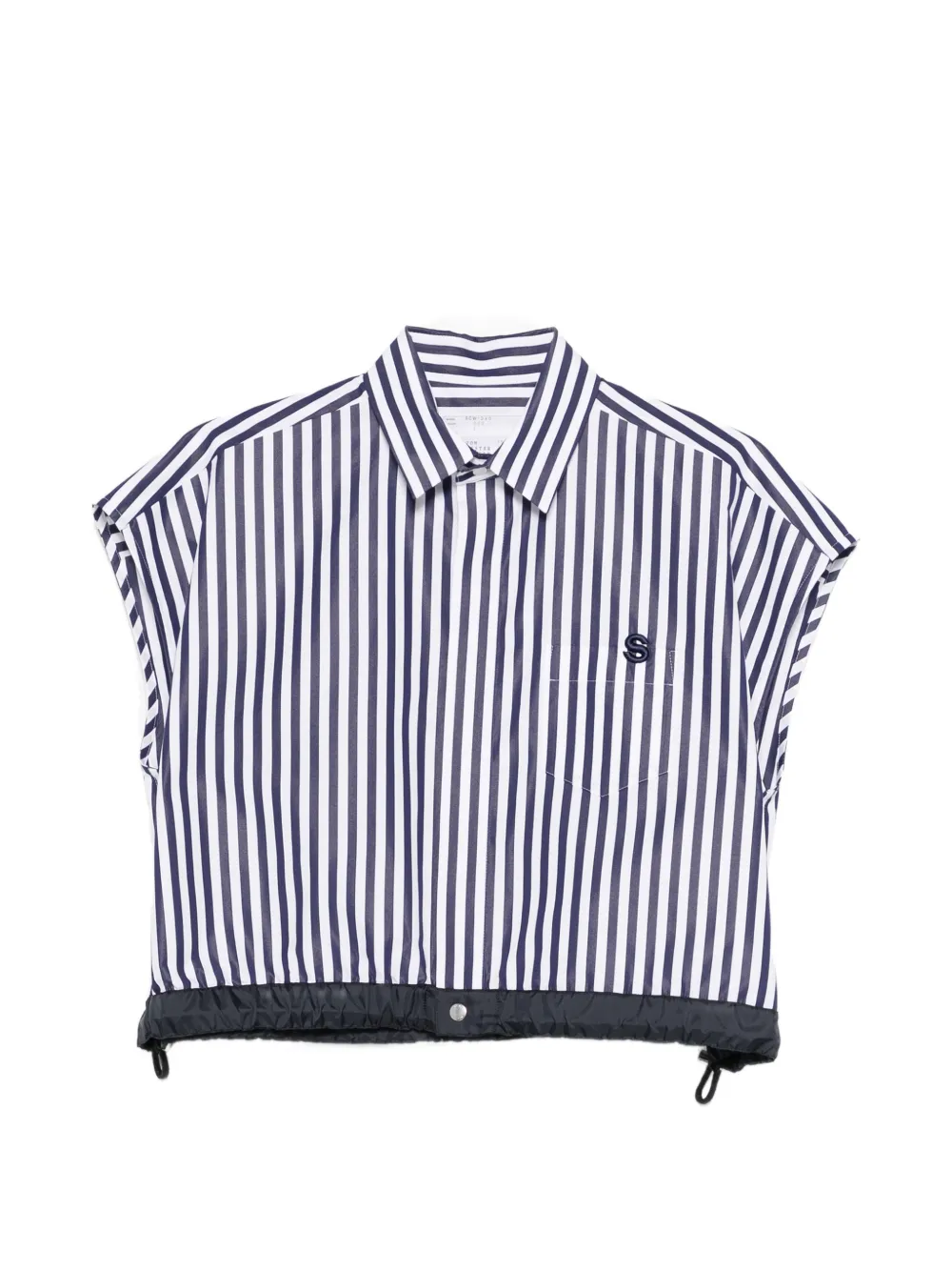 sacai striped short sleeve shirt - Bianco