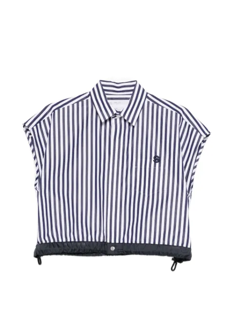 sacai camisa manga corta con rayas estampadas
