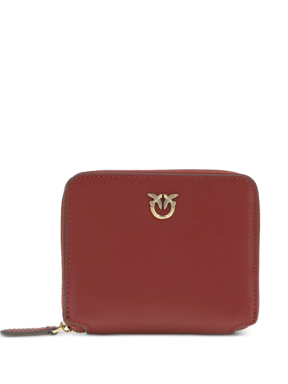 PINKO zip-around appliqué leather wallet - Rosso