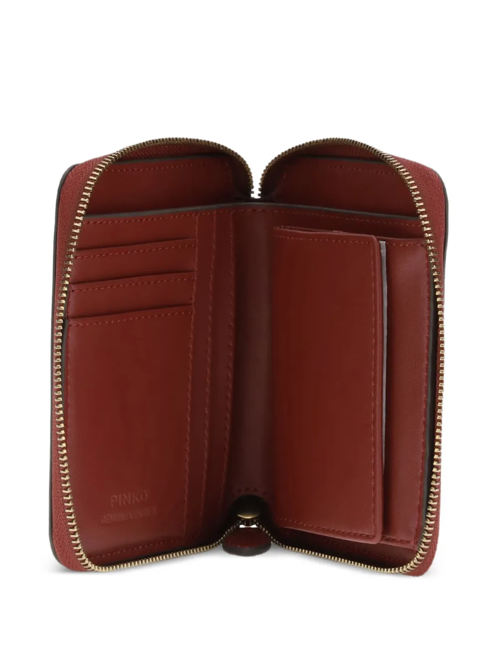  Pinko Zip-around Appliqué Leather Wallet - Red 