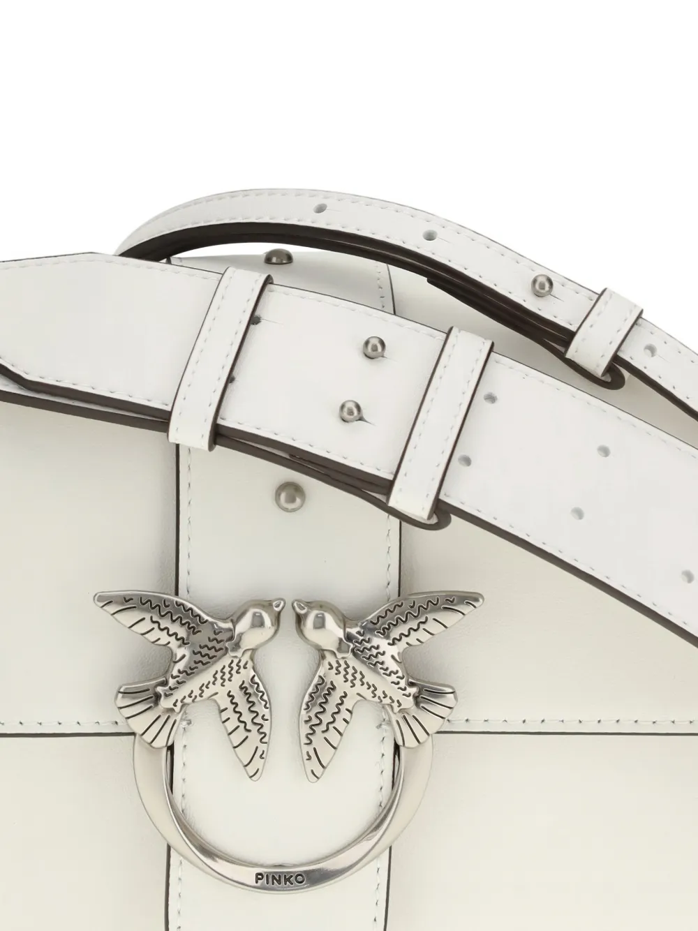 PINKO Medium Love Bag schoudertas van leer Wit