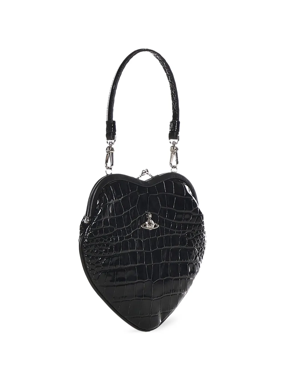 Vivienne Westwood Heart leren shopper met reliëf Zwart
