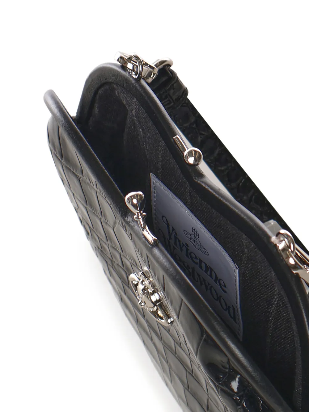 Vivienne Westwood Heart leren shopper met reliëf Zwart