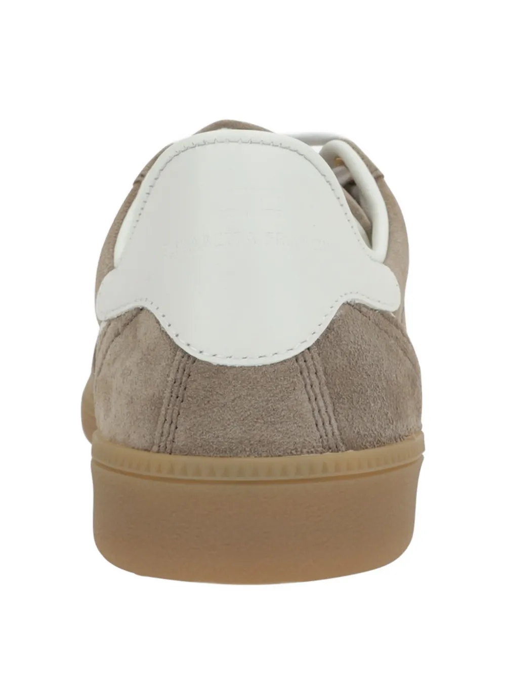 Elisabetta Franchi Suède sneakers met logo Beige