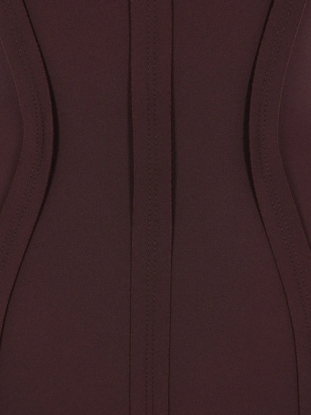 Elisabetta Franchi Midi-jurk met sweetheart-hals en vlakken Bruin