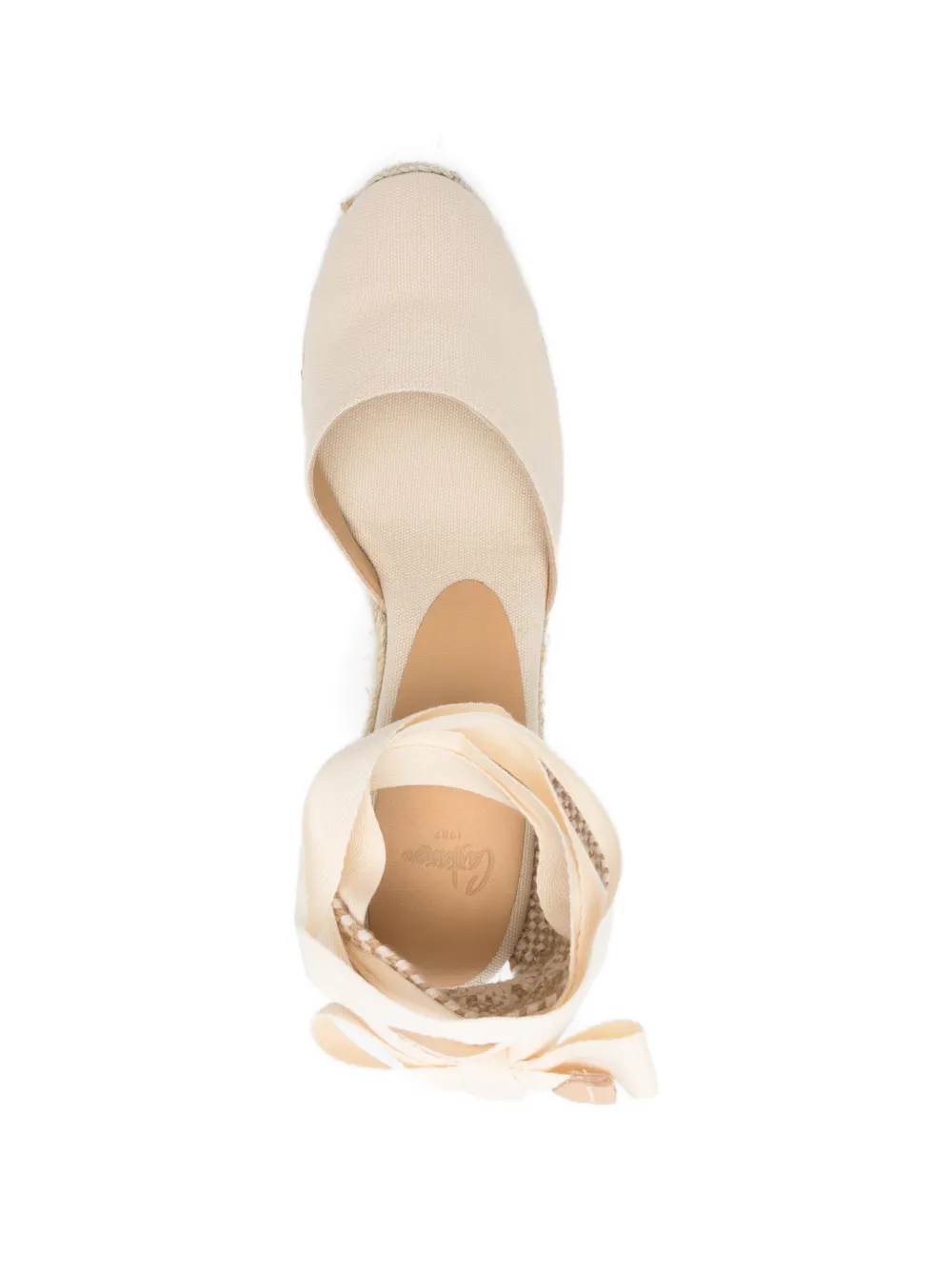 Castañer ankle tie wedge sandals Beige