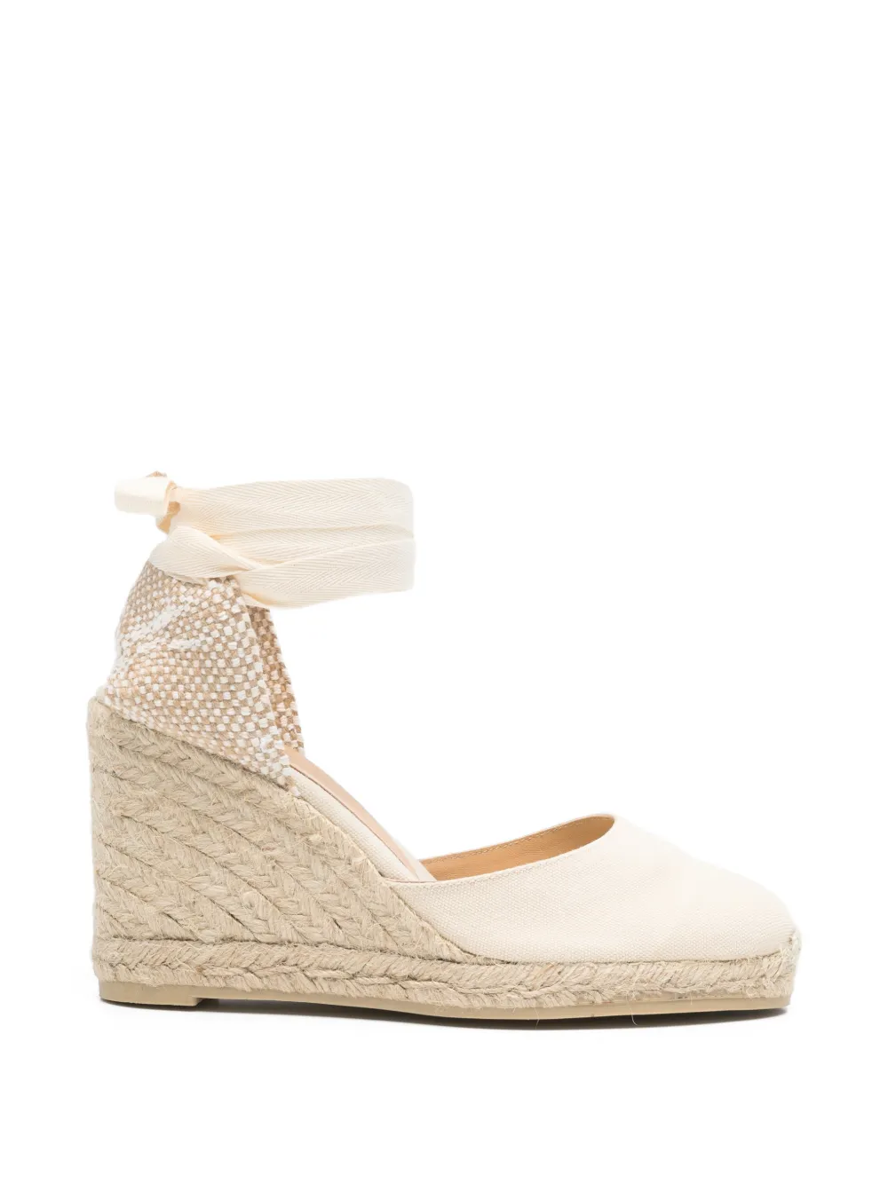 Castañer ankle tie wedge sandals Beige