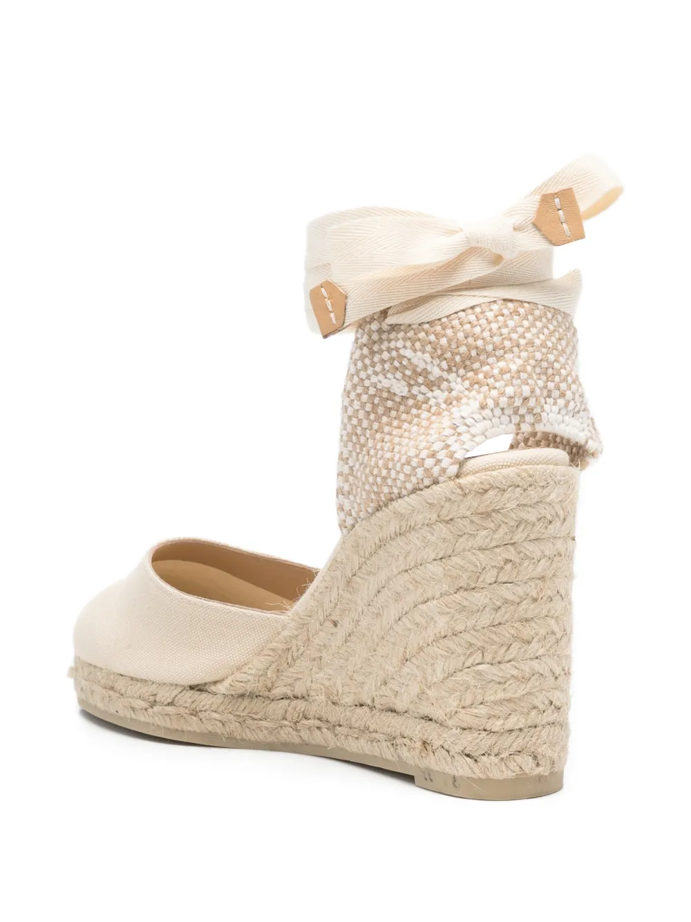Castañer ankle tie wedge sandals Beige