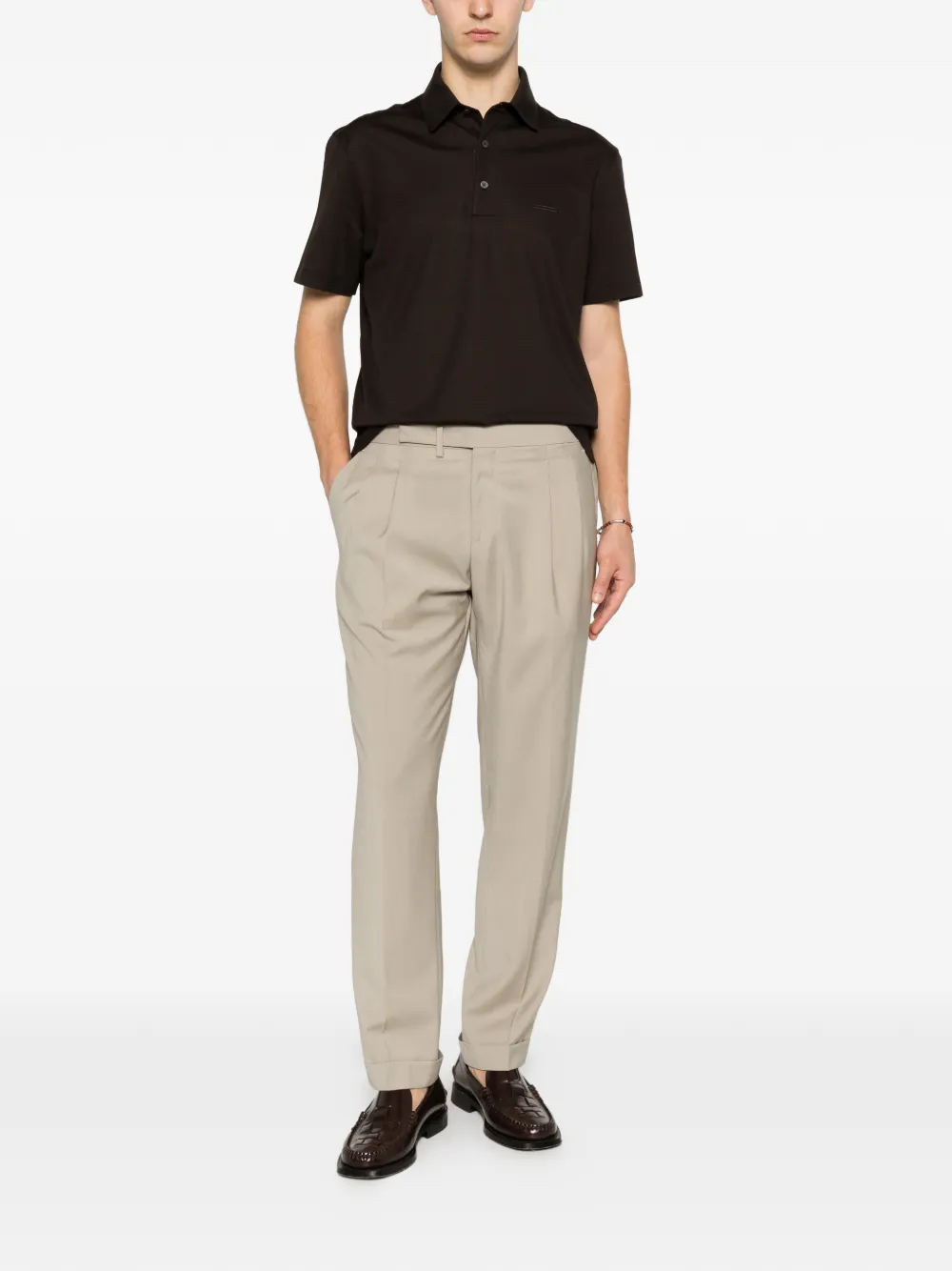 Briglia 1949 Broek met geplooid detail Beige