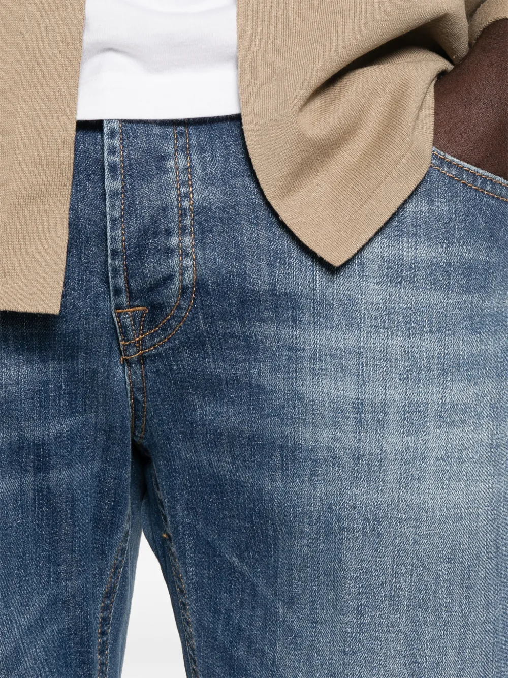 michael coal Gerafelde jeans met vervaagd effect Blauw