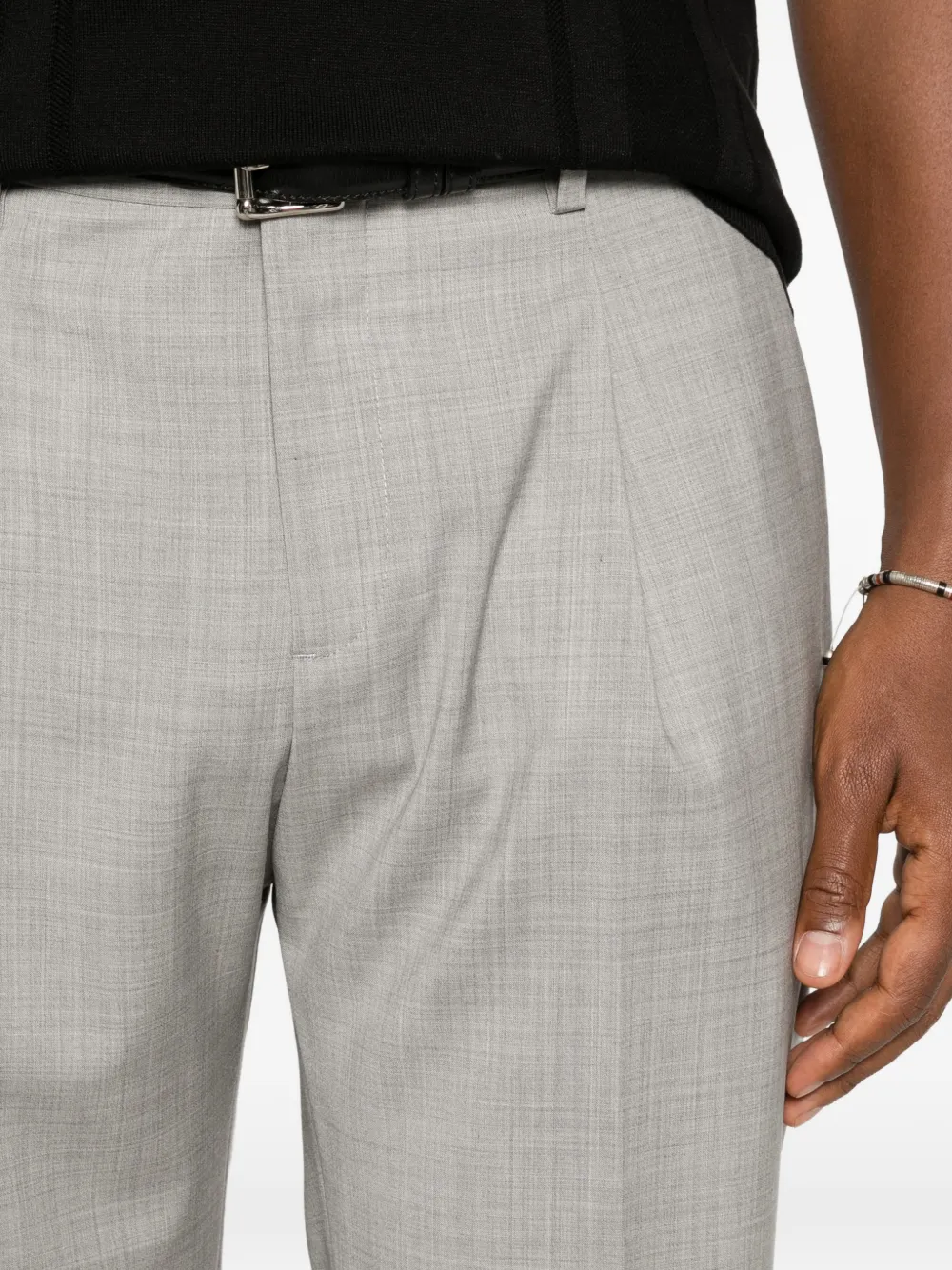 Briglia 1949 Broek met plooien en textuur Grijs