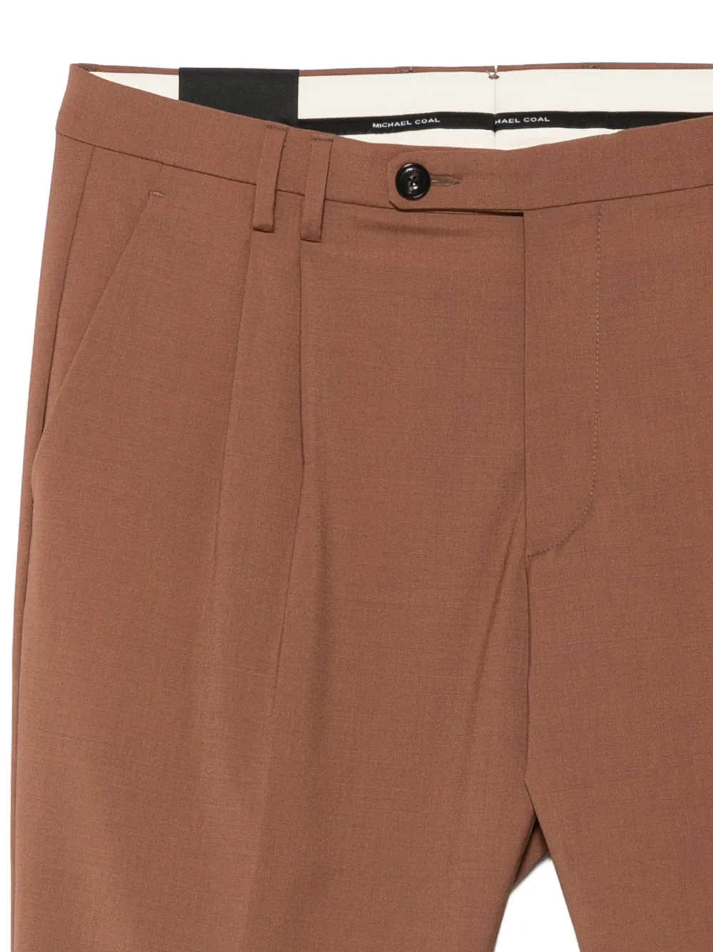 michael coal Broek met plooien Bruin
