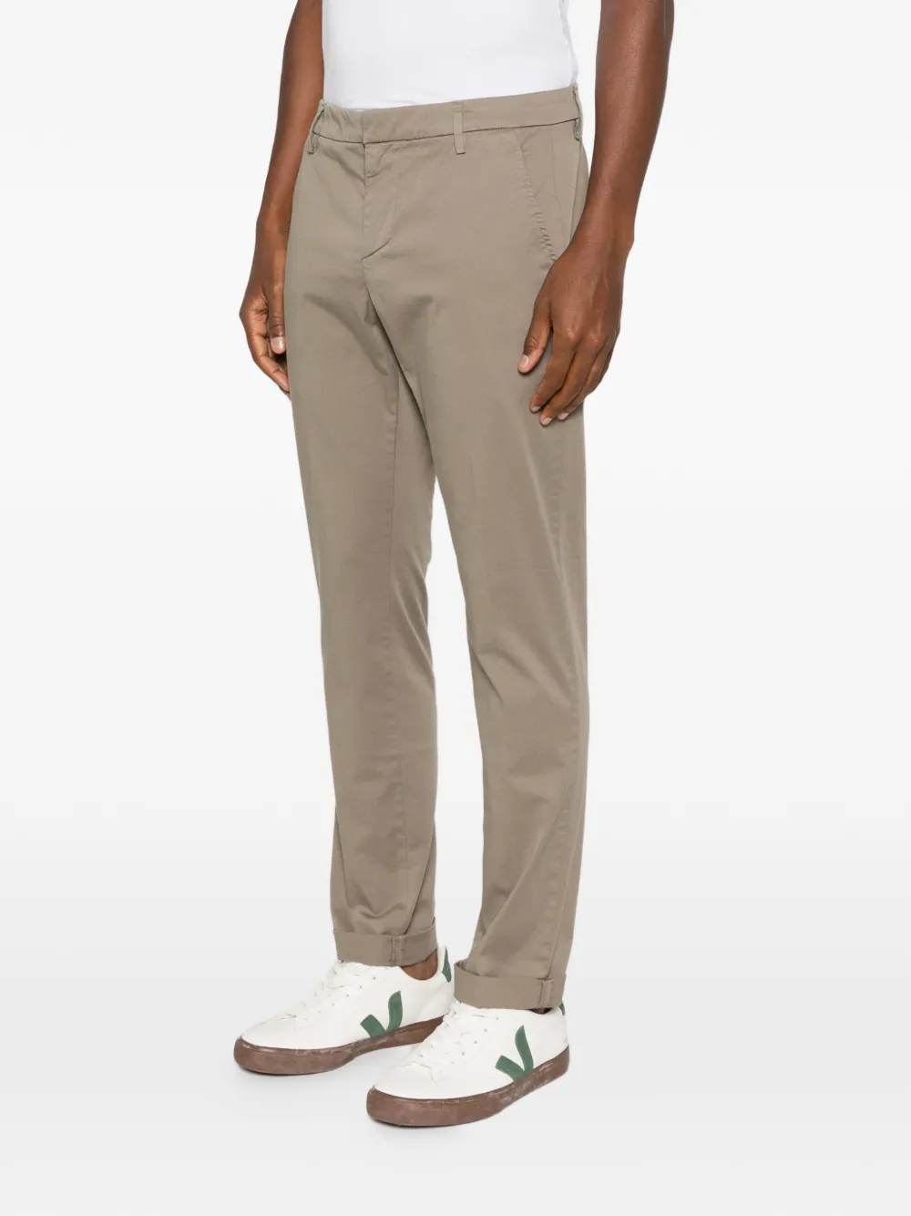 DONDUP Chino met toelopende pijpen Bruin