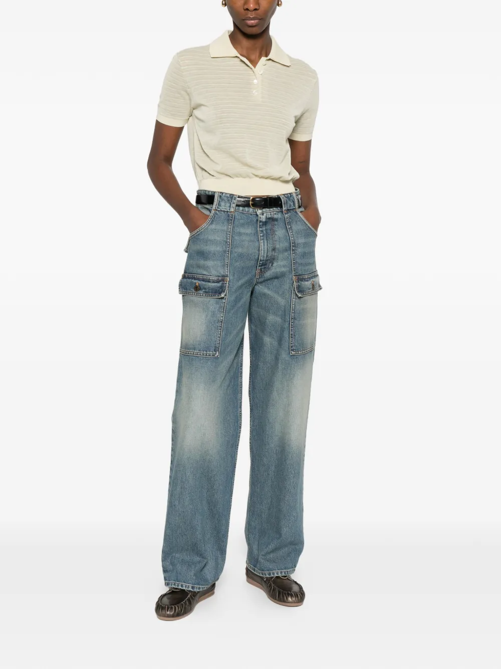 Miu Miu blue cargo jeans - Blauw