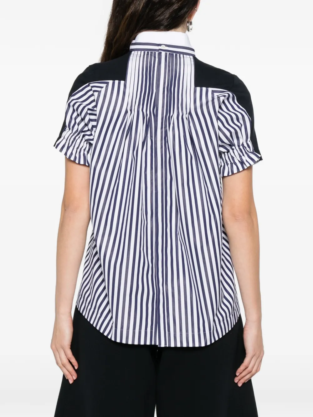 sacai Gestreept T-shirt met zak Blauw