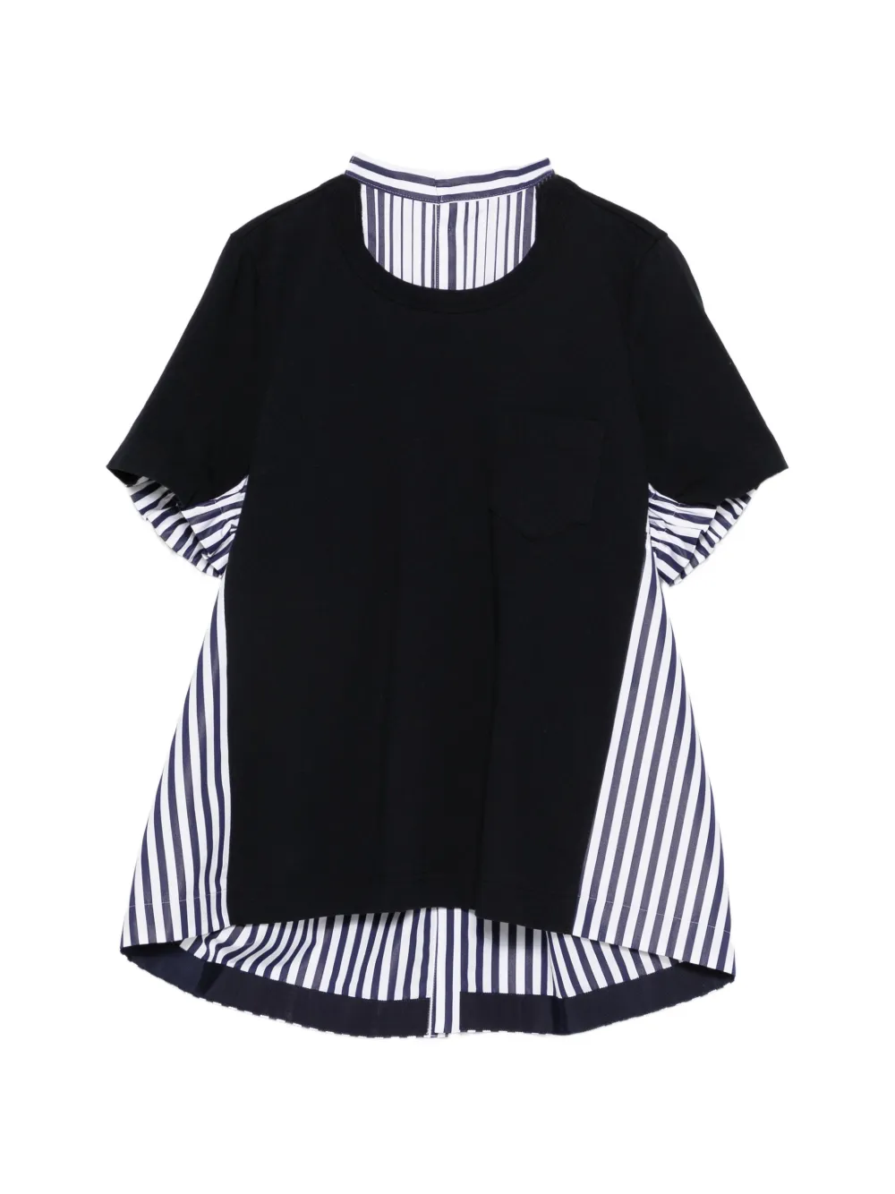 sacai stripe pocket T-shirt - Blu