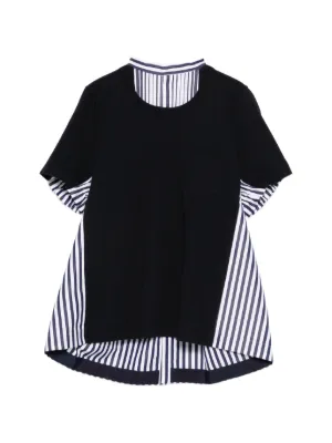 Sacai ストライプ プリーツ Tシャツ | ブルー | FARFETCH JP