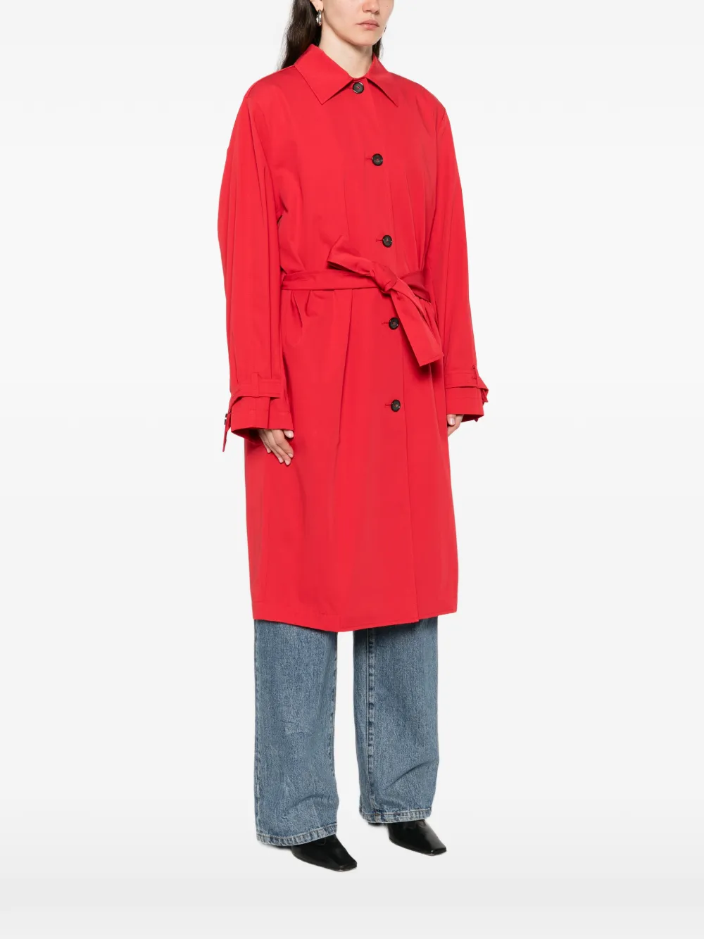  Toteme Belted Button-fastening Coat - Red 