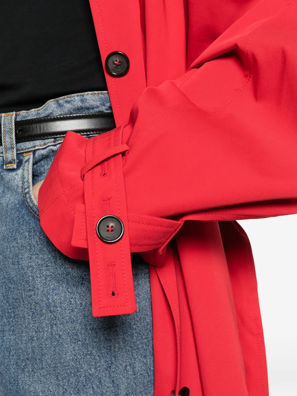 TOTEME Trenchcoat met knoopsluiting en ceintuur Rood