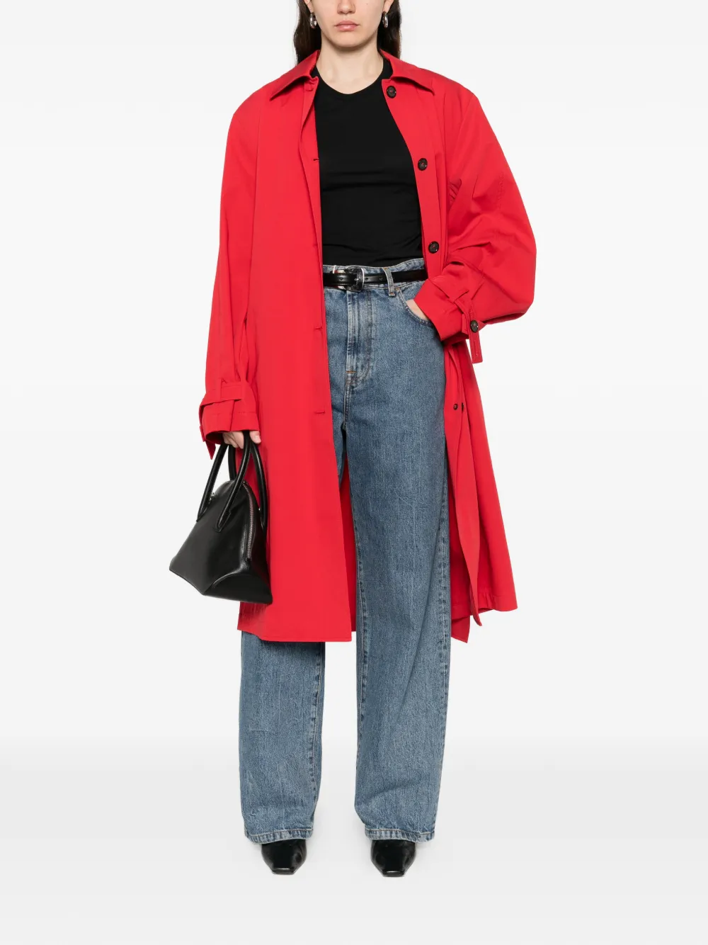  Toteme Belted Button-fastening Coat - Red 
