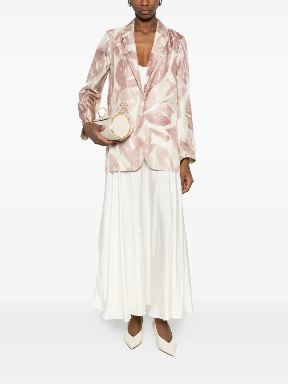  Alysi Monopetto Floral Single-breasted Jacket - Neutrals 