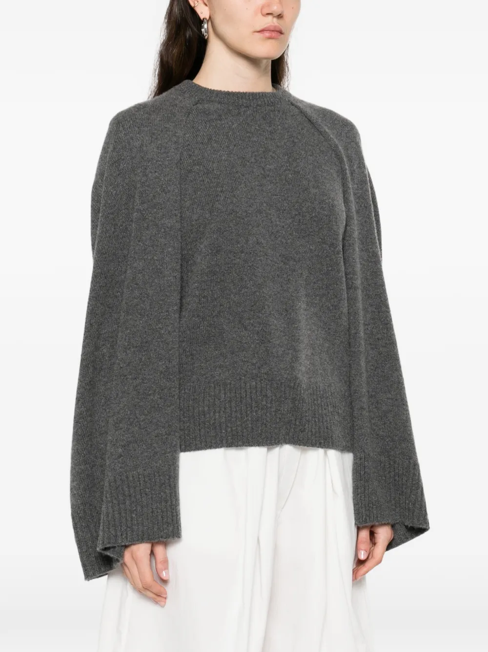  Toteme Pull à Détail De Cape - Gris 