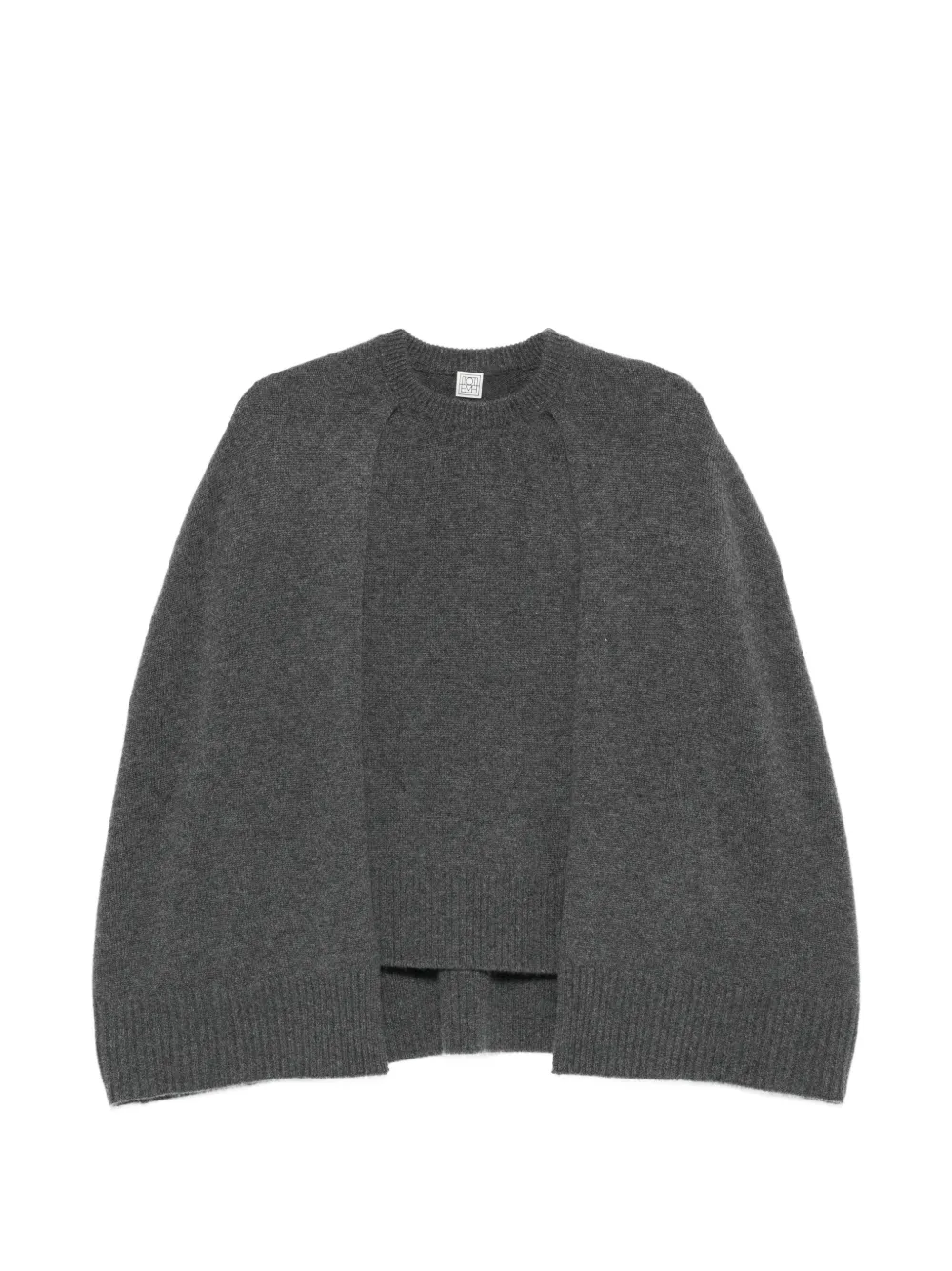 TOTEME cape-detail round-neck sweater - Grigio