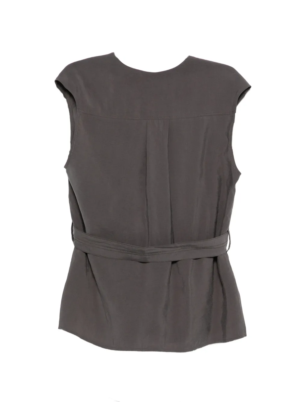  Alysi Sleeveless Belted Top - Grey 