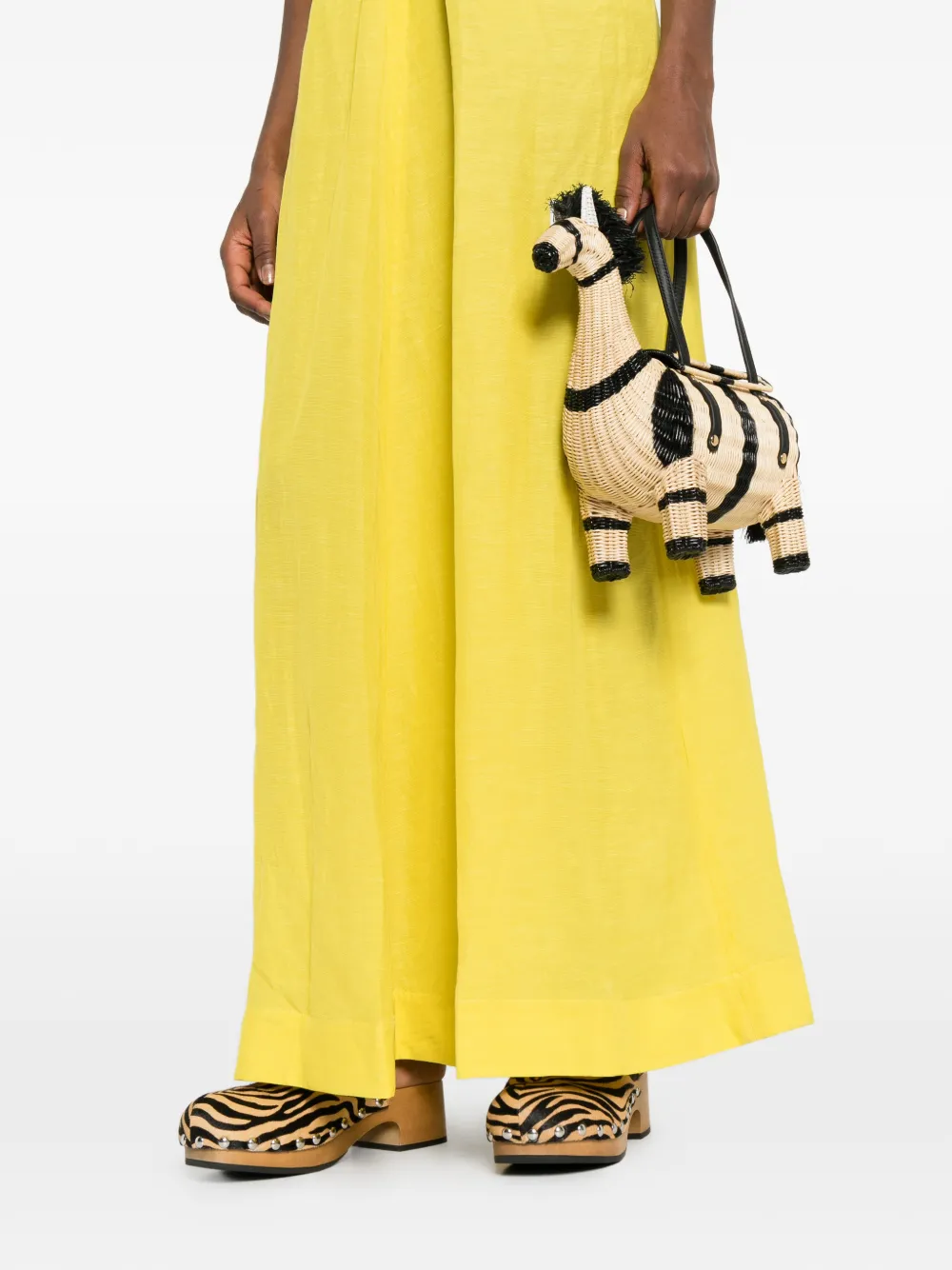 SERPUI Lewis Zebra striped tote bag - Beige