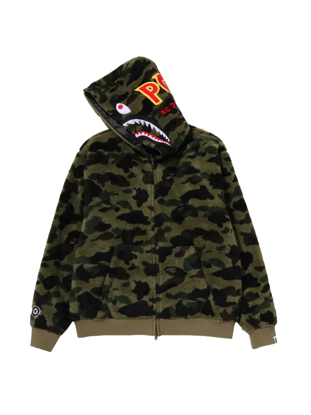 A BATHING APE Hoodie met camouflageprint Groen