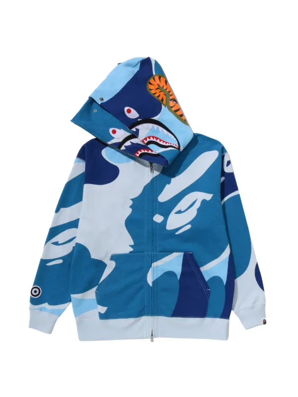 A BATHING APE® Camo Shark パーカー | ブルー | FARFETCH JP