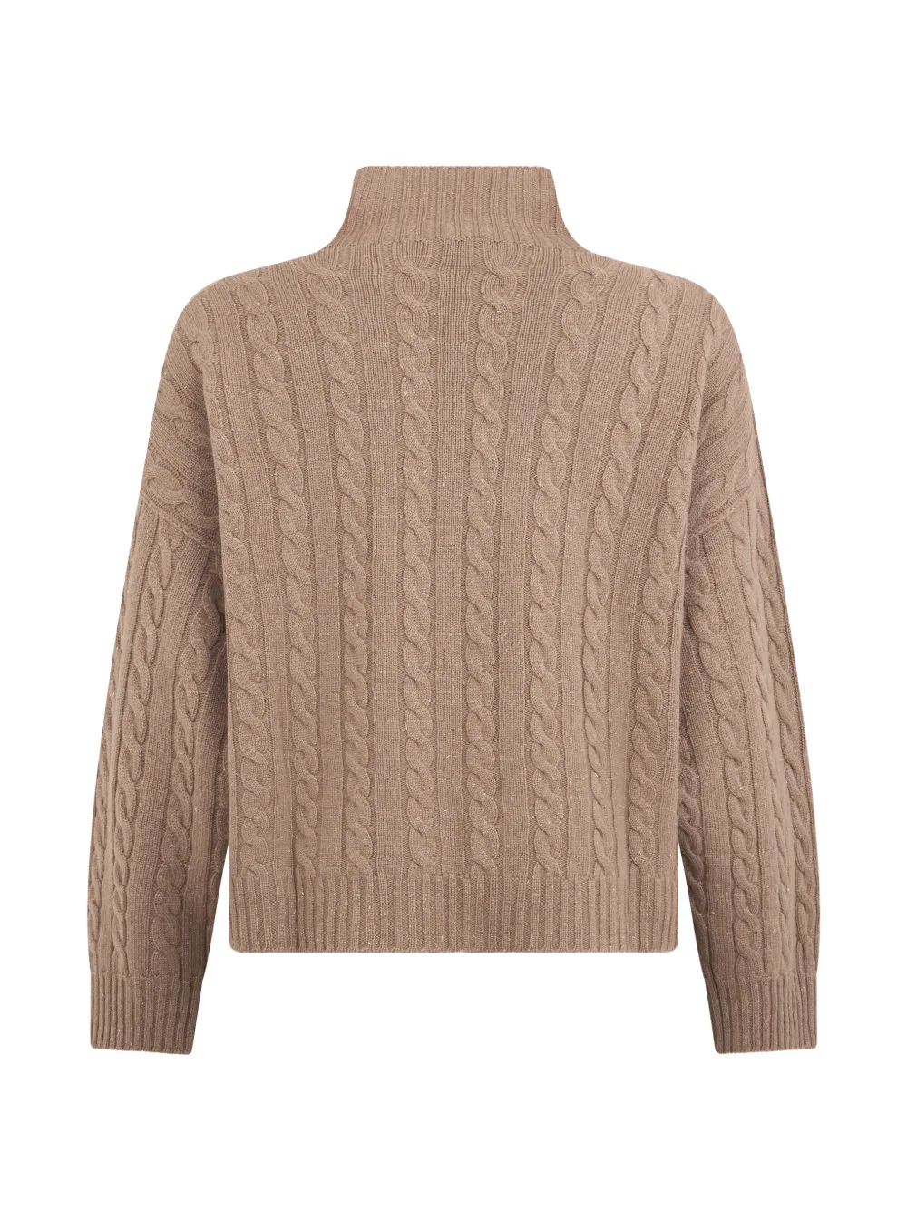Peserico Geribbelde trui met hoge kraag Beige