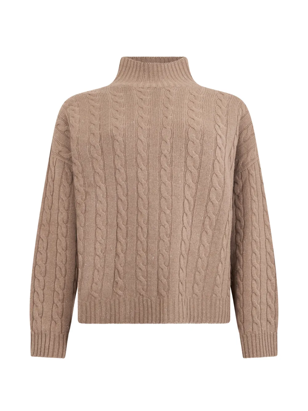 Peserico high-collar ribbed sweater - Toni neutri