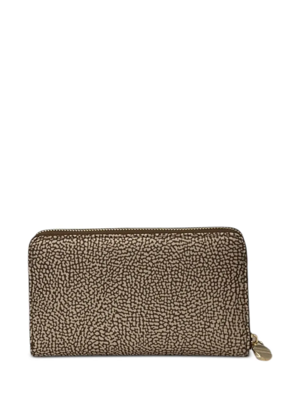 Borbonese Portemonnee met rits en print Beige
