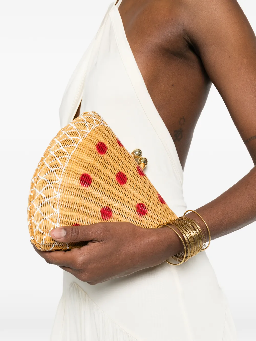 SERPUI Pizza clutch bag - Beige