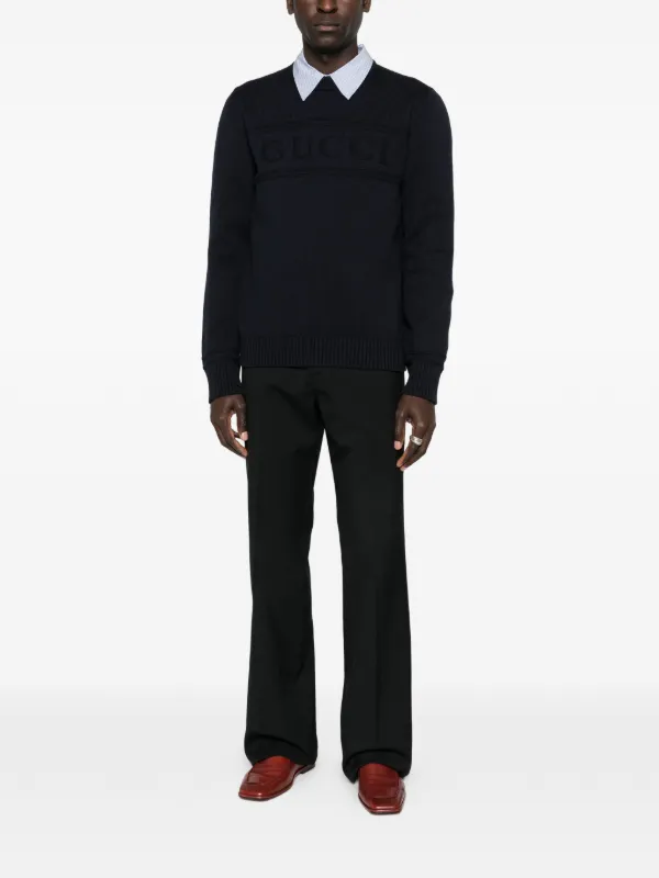 Gucci ロゴ セーター | ブルー | FARFETCH JP