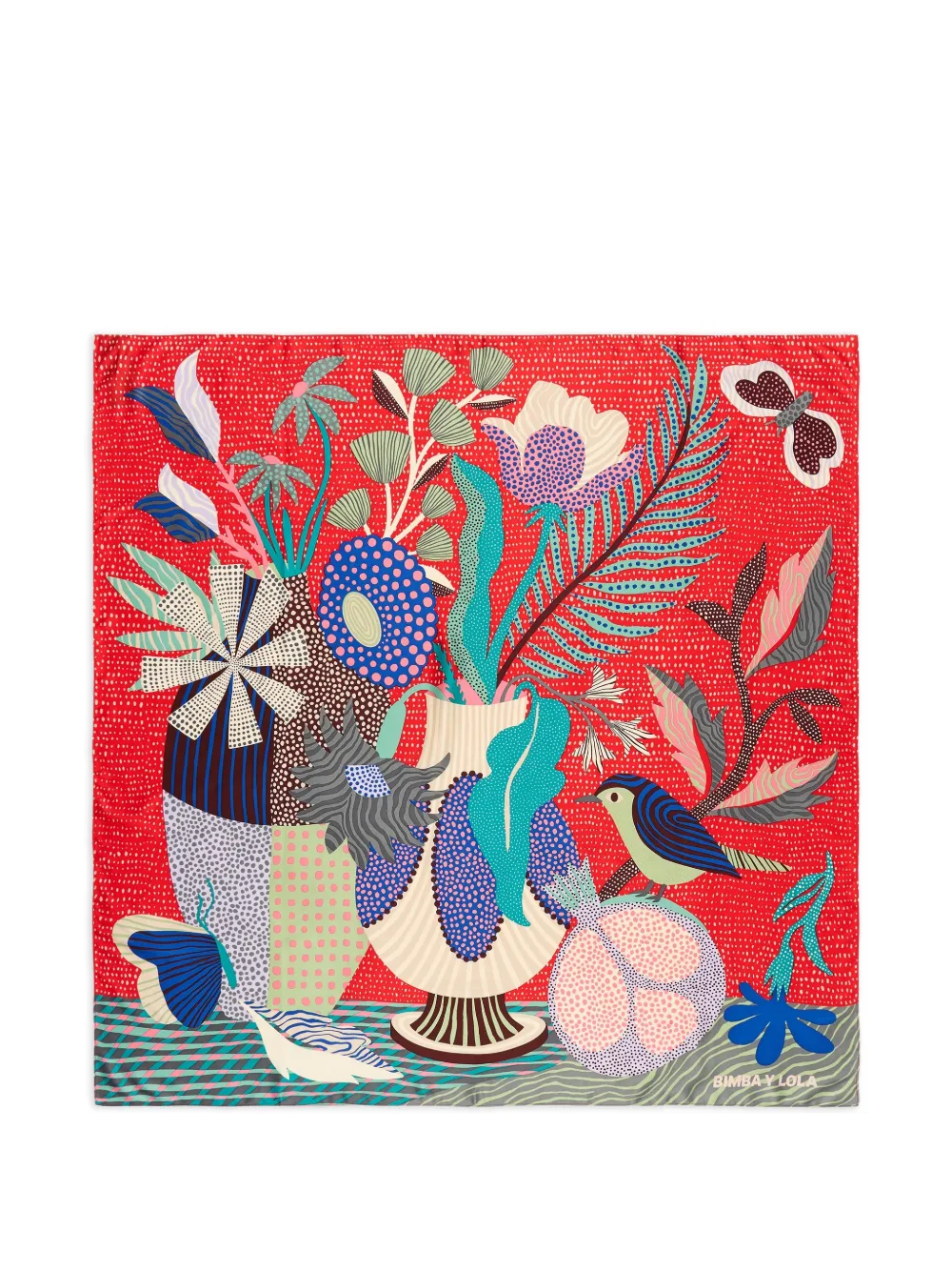 BIMBA Y LOLA Schal mit Blumen-Print - Rot