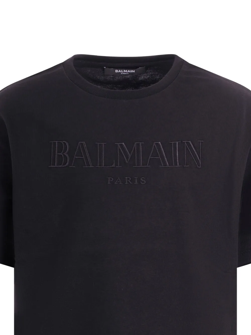 Balmain Kids T-shirt met geborduurde knoop Zwart