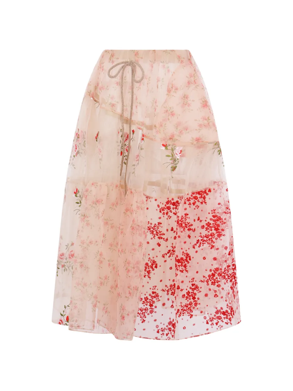 Simone Rocha floral-patchwork embroidered skirts - Toni neutri