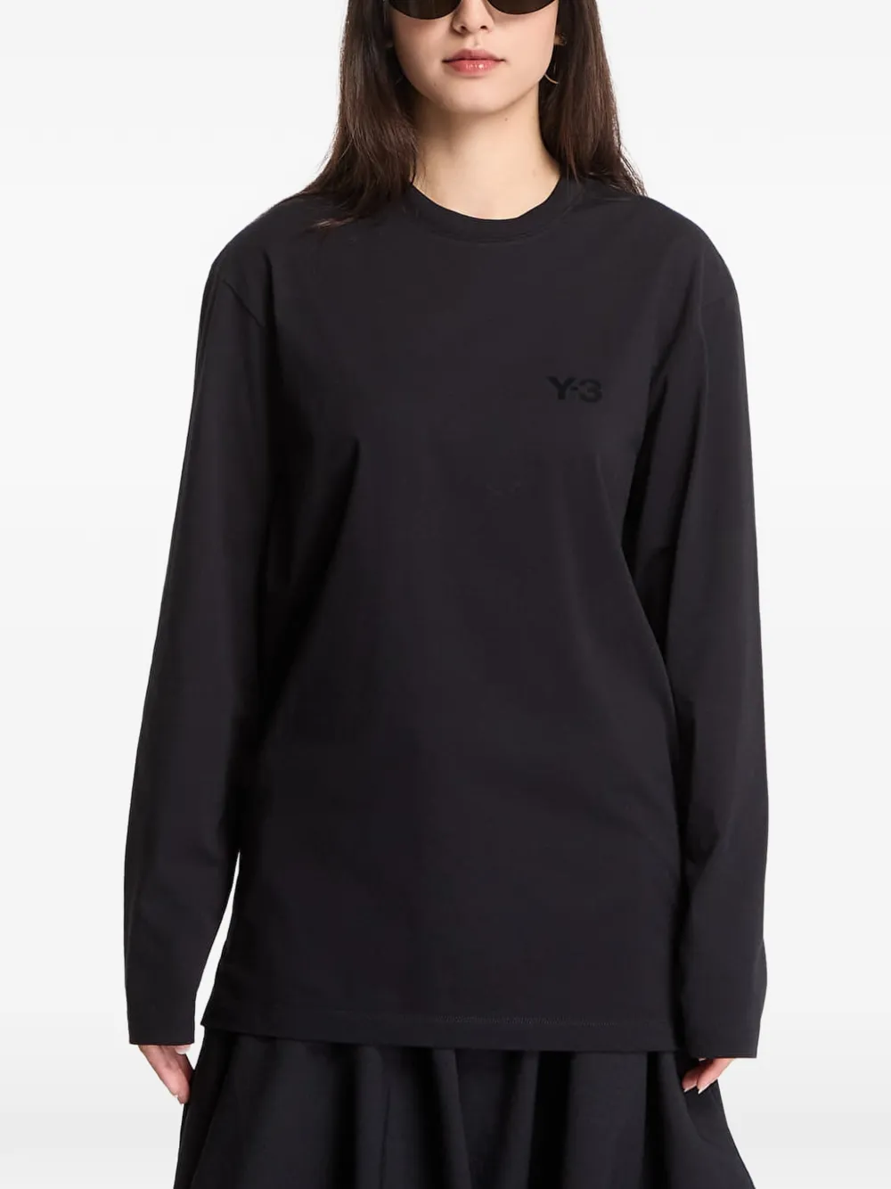 Y-3 logo-print long-sleeved T-shirt