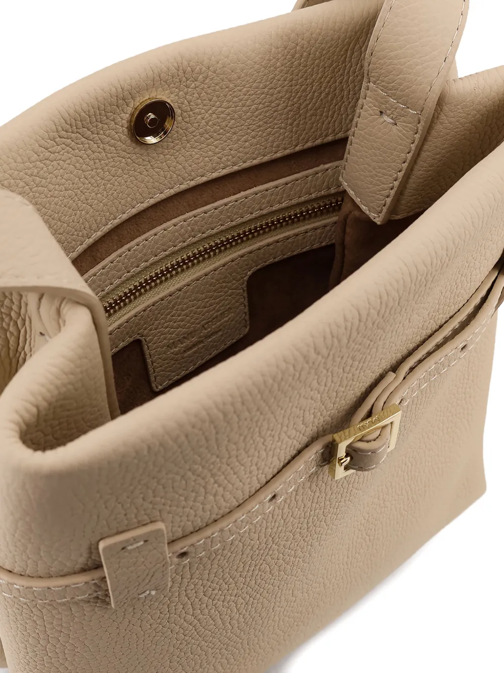 Manu Atelier Tote du Jour mini-schoudertas met gesp Beige