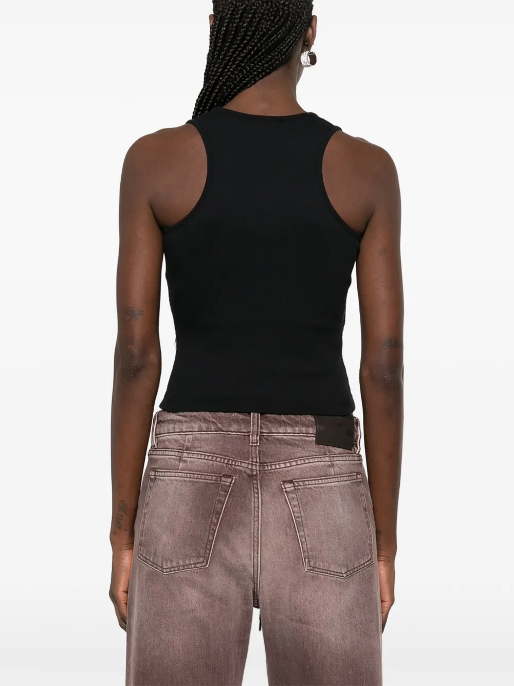 Balenciaga Tanktop met vetersluiting en logodetail Zwart