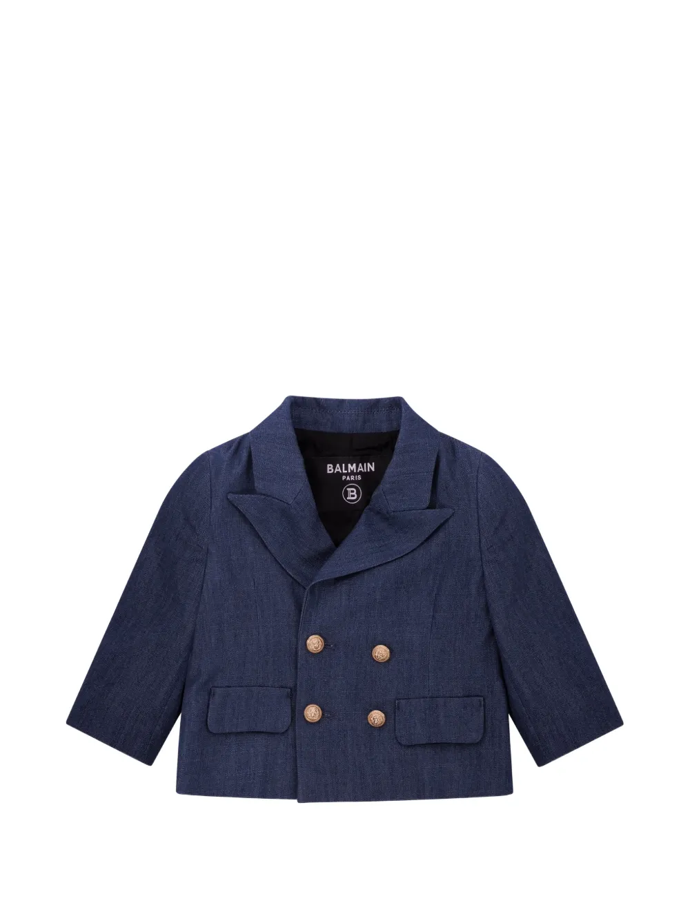 Balmain Kids double-breasted button jacket - Blu