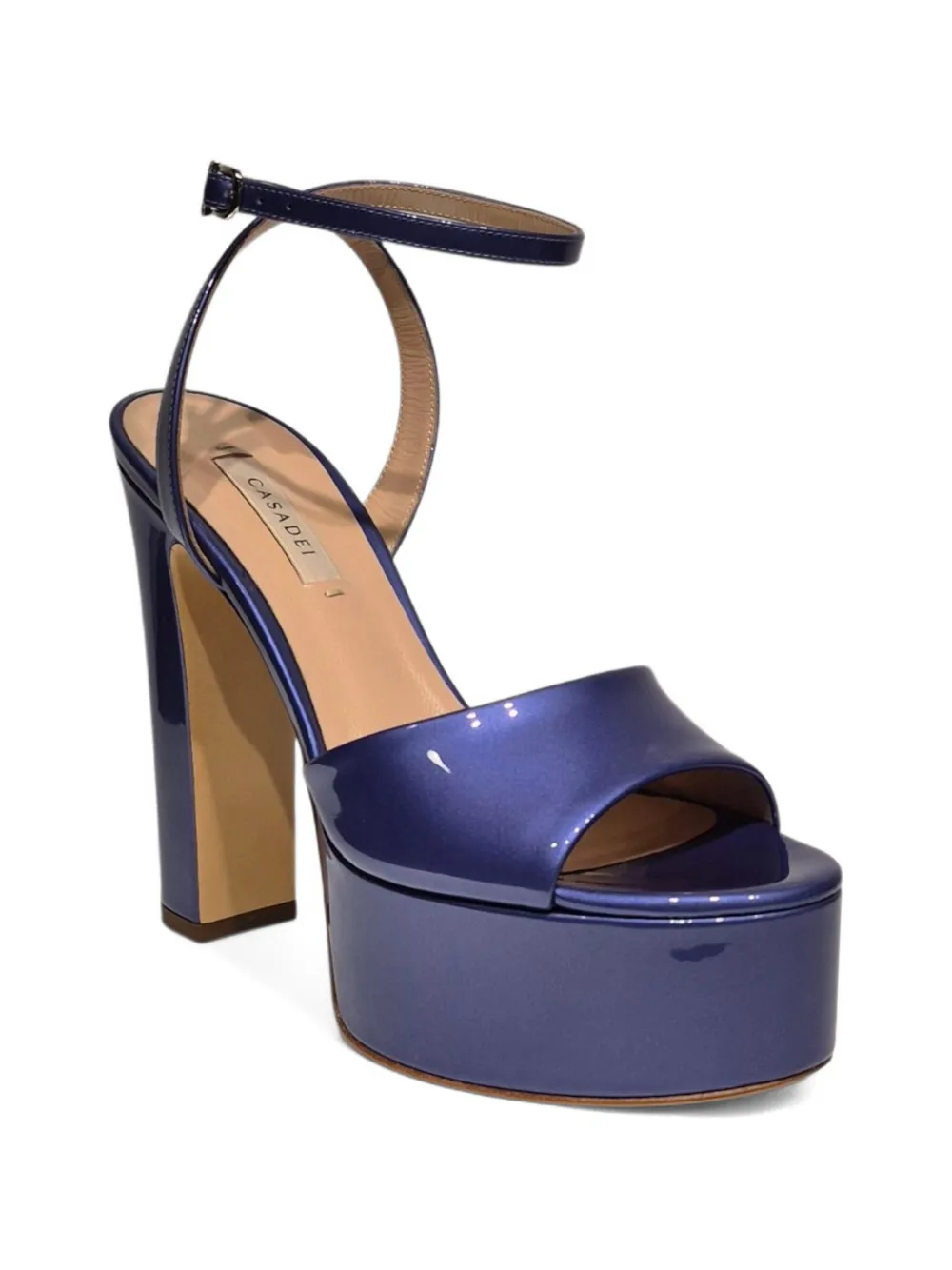 Casadei Sandalen met blokhak en plateauzool Blauw