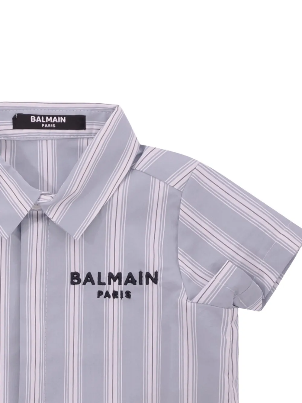  Balmain Kids Camisa A Rayas - Azul 