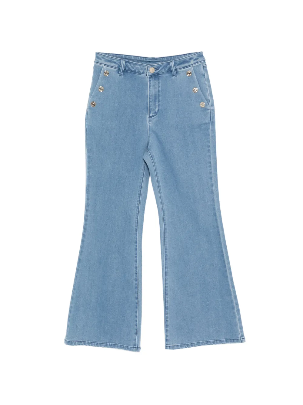 TWINSET Kids button-embellished jeans - Blu