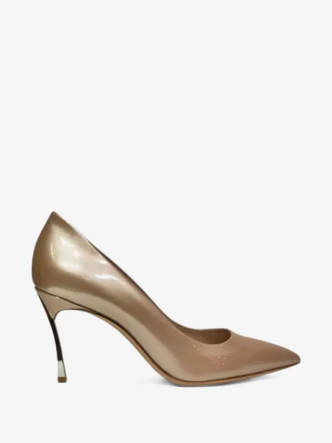 Casadei pointed-toe sculptural heel pumps