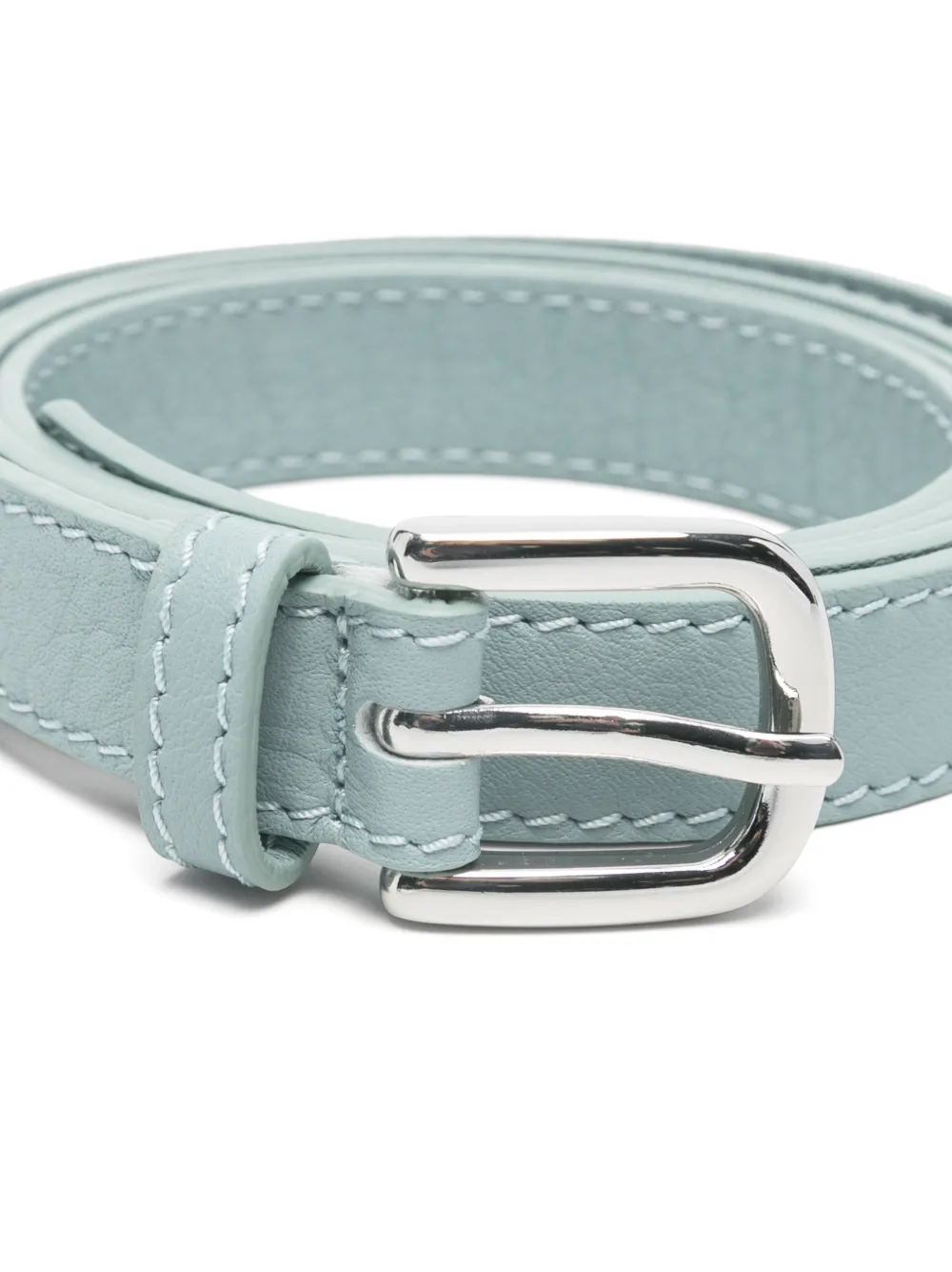 Eleventy Leren riem met metalen gesp Blauw