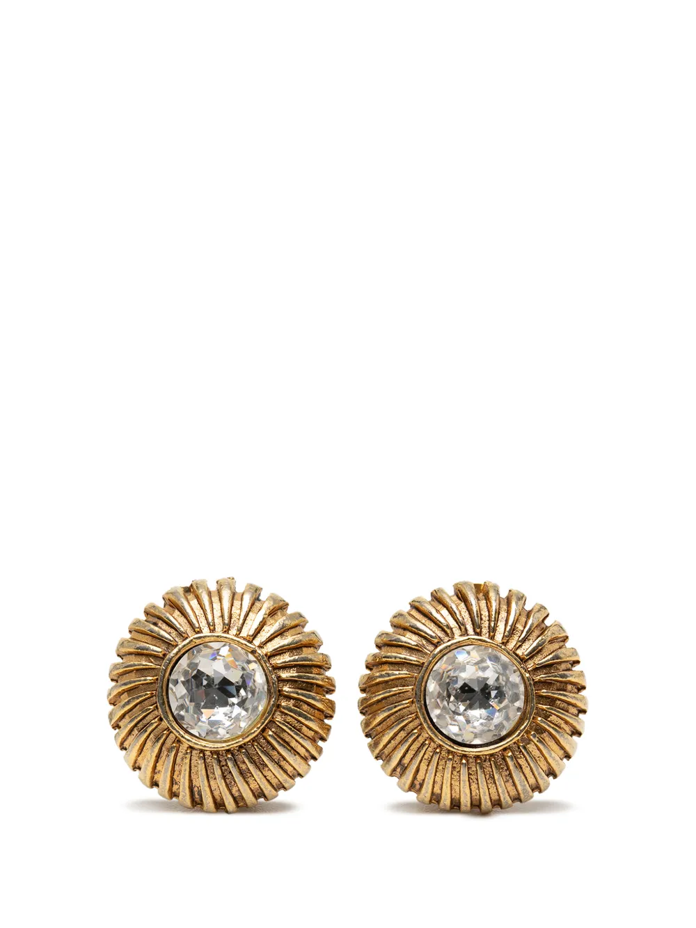 CHANEL Pre-Owned Orecchini a clip placcati oro con strass 1970-1980