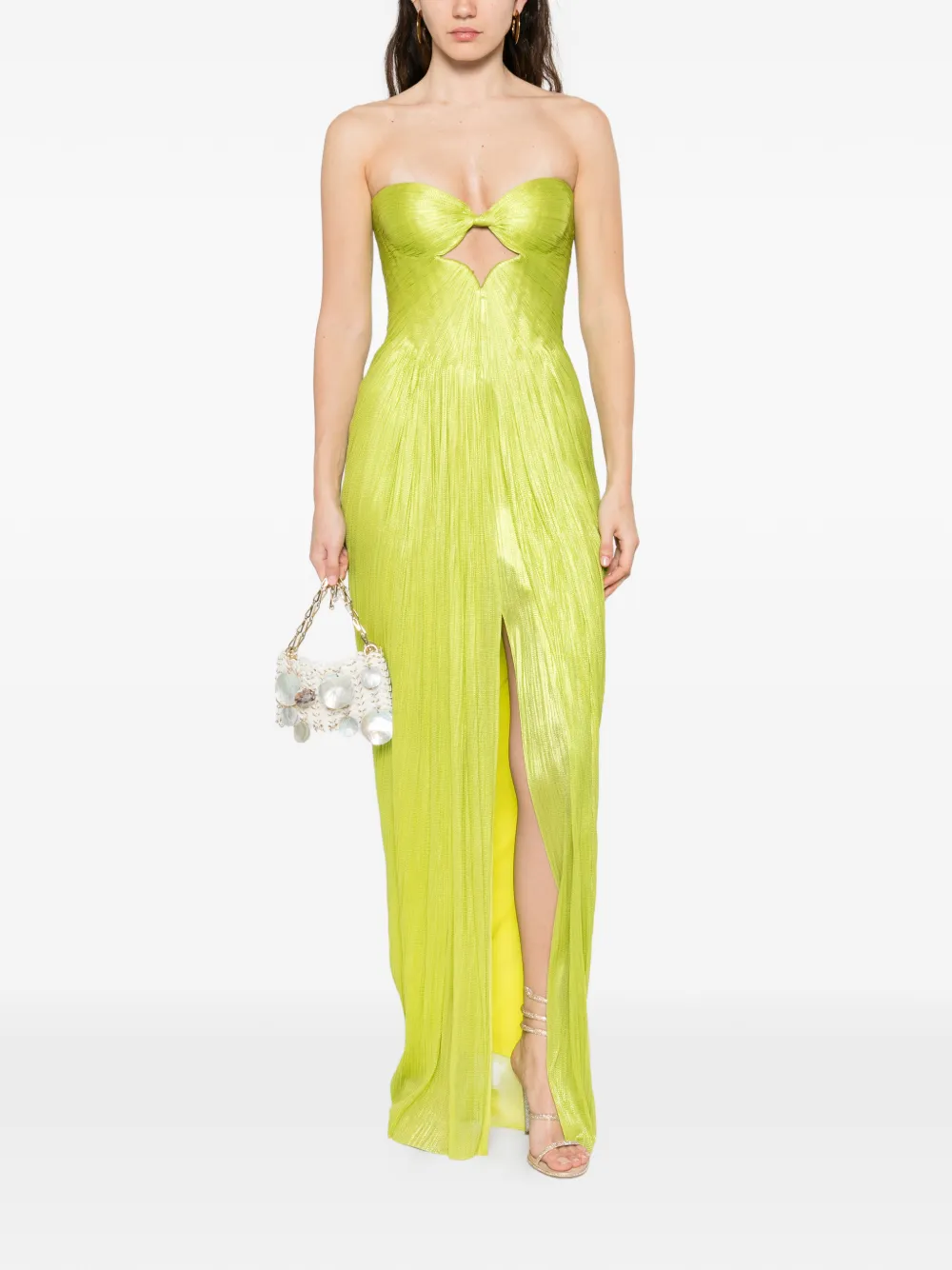 Maria Lucia Hohan Stephanie strapless cut-out maxi dress - Groen
